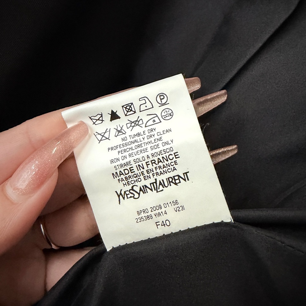 Yves Saint Laurent Black Wool Moto Jacket - Picture 6 of 7